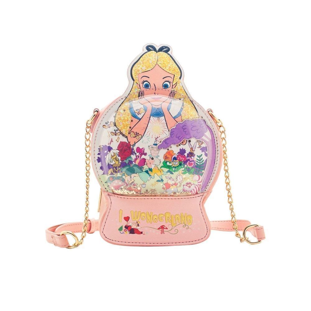 Danielle Nicole Disney Alice in Wonderland Glitter Snow Globe Crossbody Bag